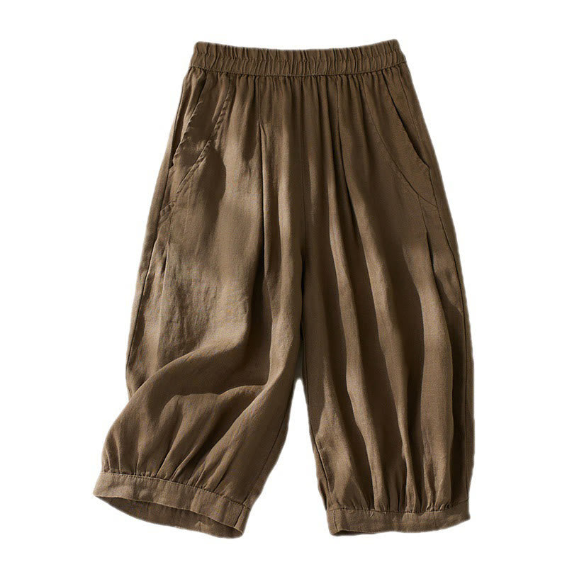 Tactile Cotton Linen High-Waist Grounding Harem Pants