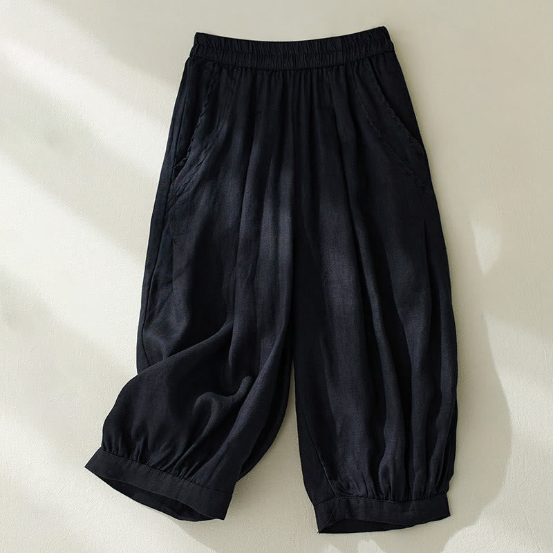 Tactile Cotton Linen High-Waist Grounding Harem Pants
