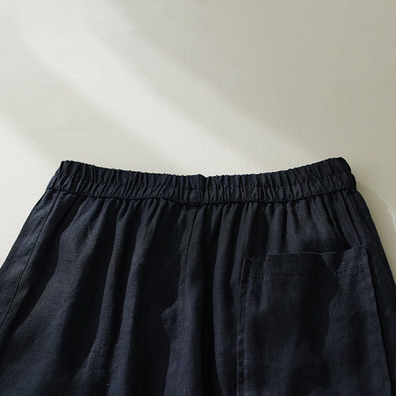 Tactile Cotton Linen High-Waist Grounding Harem Pants