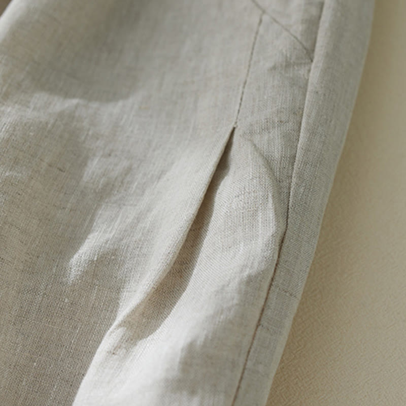 Tactile Cotton Linen High-Waist Grounding Harem Pants