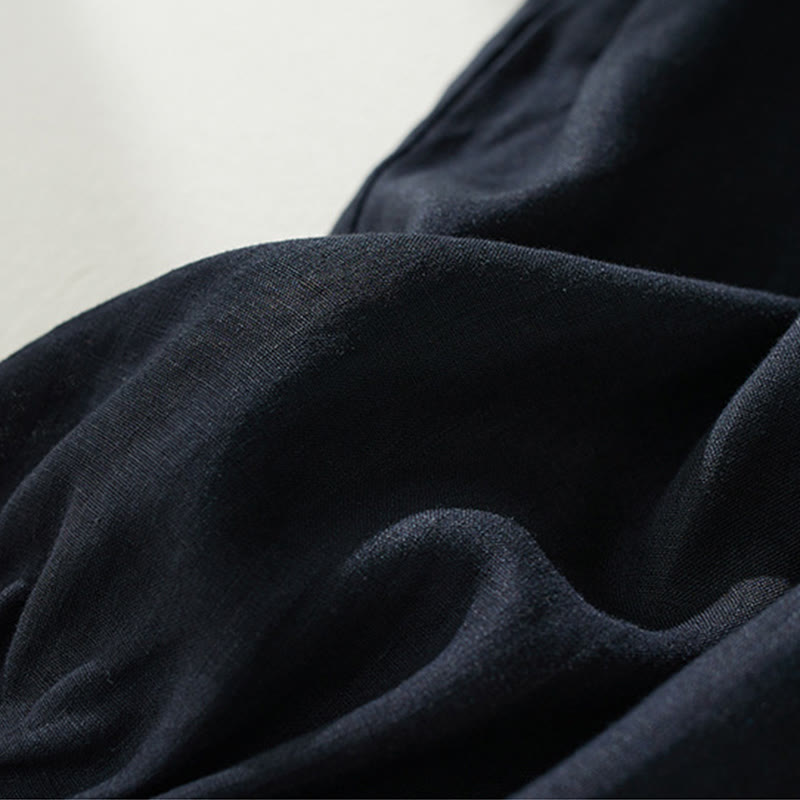 Tactile Cotton Linen High-Waist Grounding Harem Pants