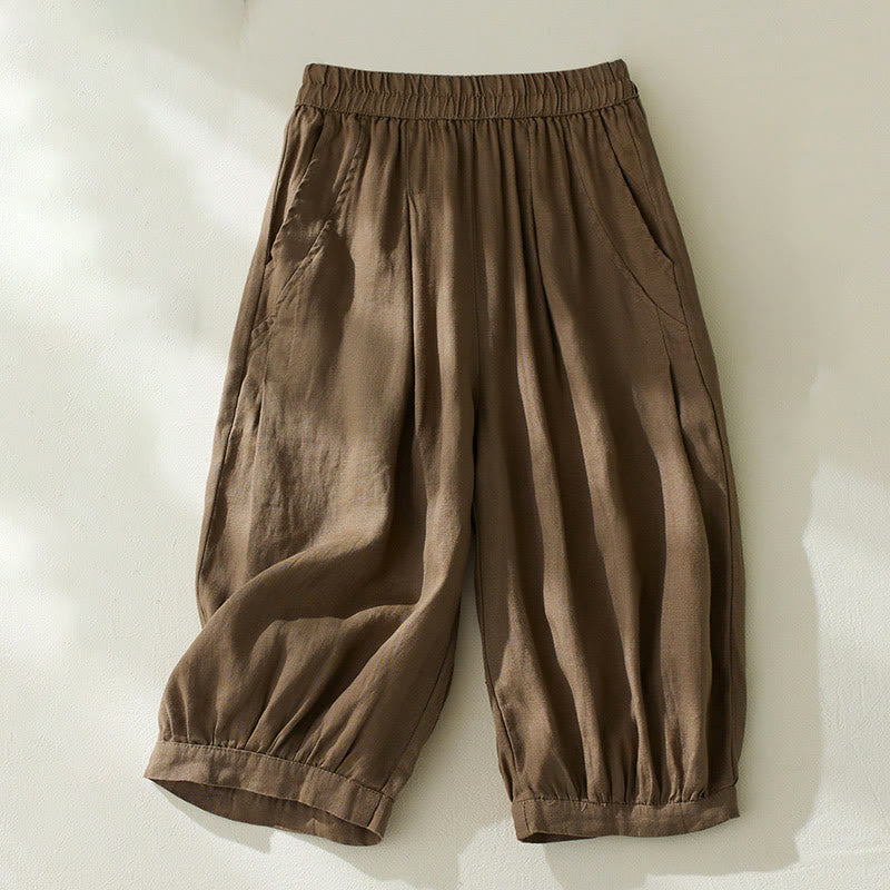 Tactile Cotton Linen High-Waist Grounding Harem Pants