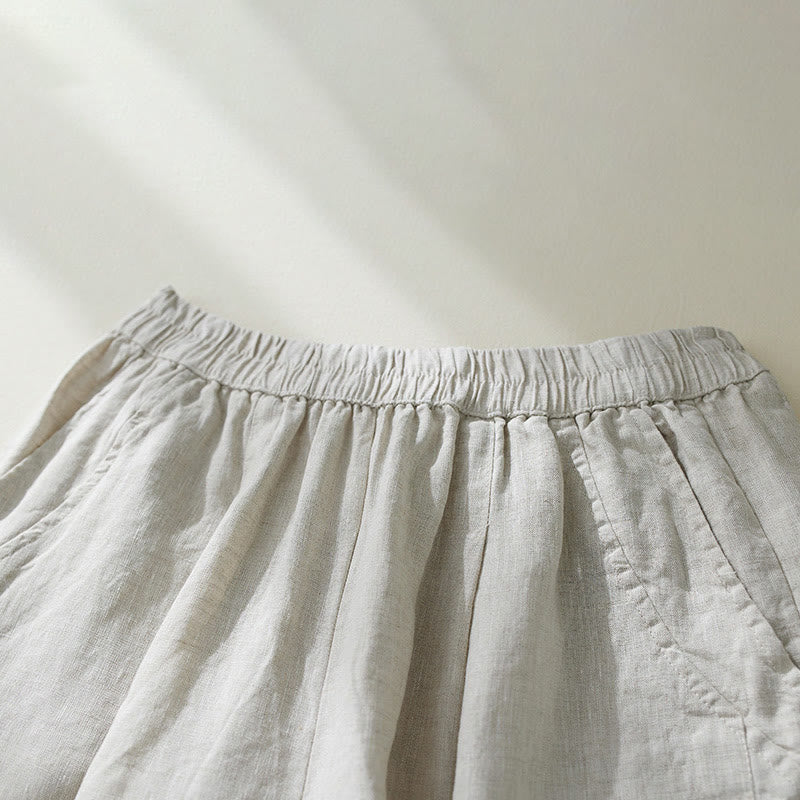 Tactile Cotton Linen High-Waist Grounding Harem Pants