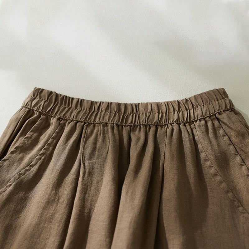 Tactile Cotton Linen High-Waist Grounding Harem Pants