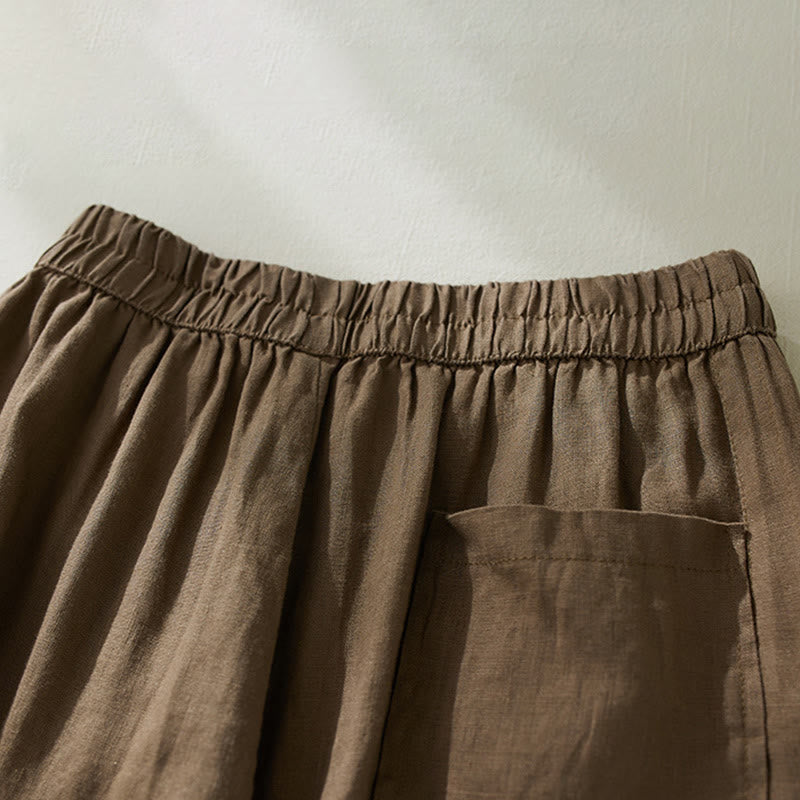 Tactile Cotton Linen High-Waist Grounding Harem Pants