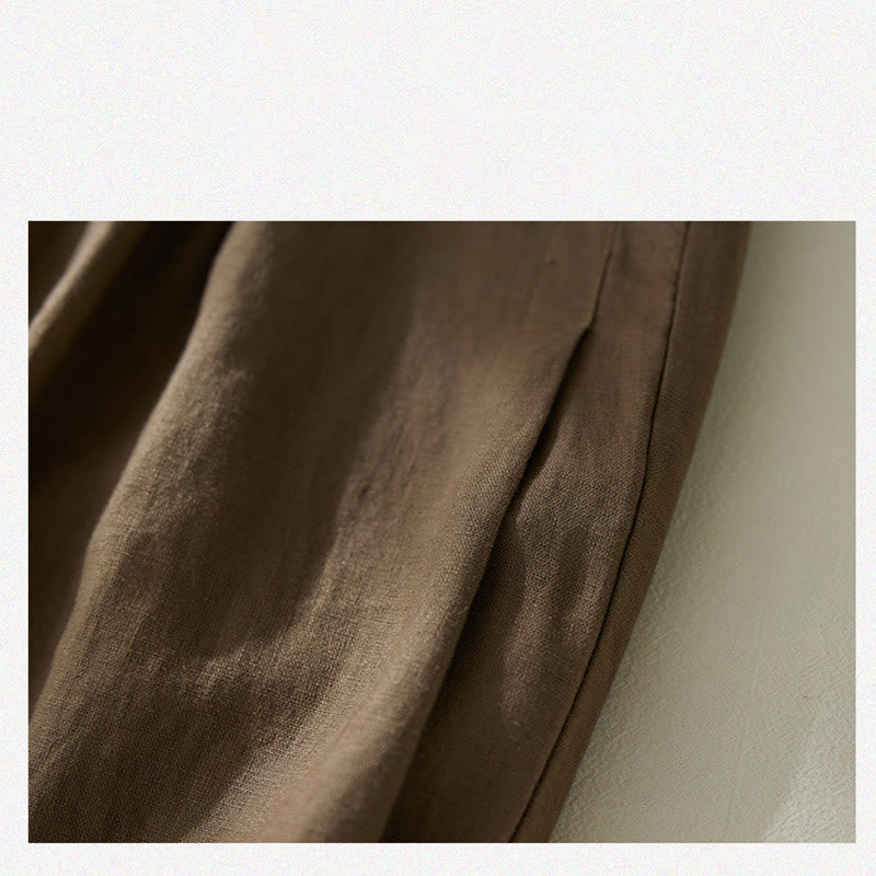 Tactile Cotton Linen High-Waist Grounding Harem Pants