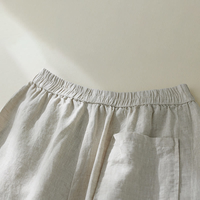 Tactile Cotton Linen High-Waist Grounding Harem Pants