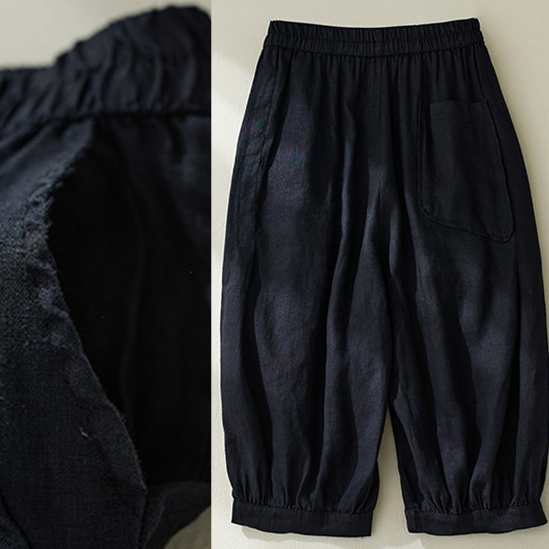 Tactile Cotton Linen High-Waist Grounding Harem Pants