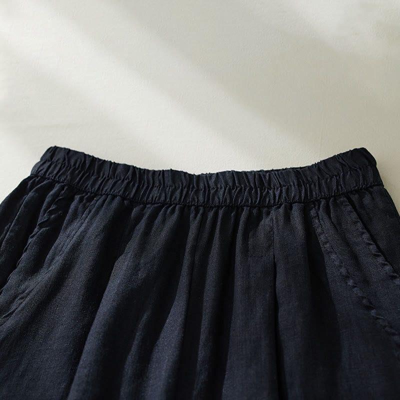 Tactile Cotton Linen High-Waist Grounding Harem Pants