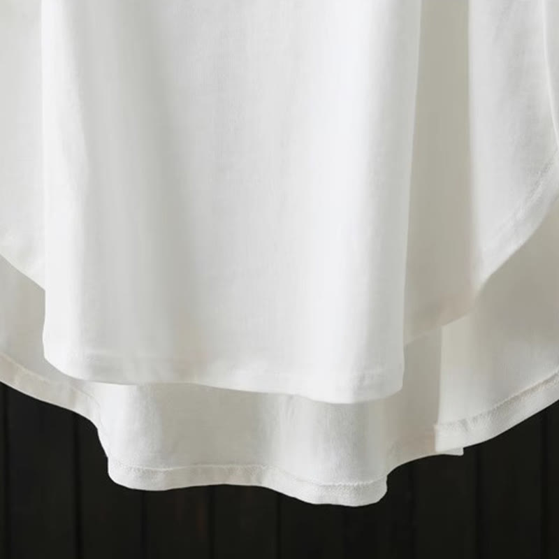 Casual Loose Summer Plain Crew Neck Women's Cotton Short Sleeve T-shirt