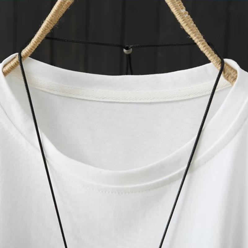 Casual Loose Summer Plain Crew Neck Women's Cotton Short Sleeve T-shirt