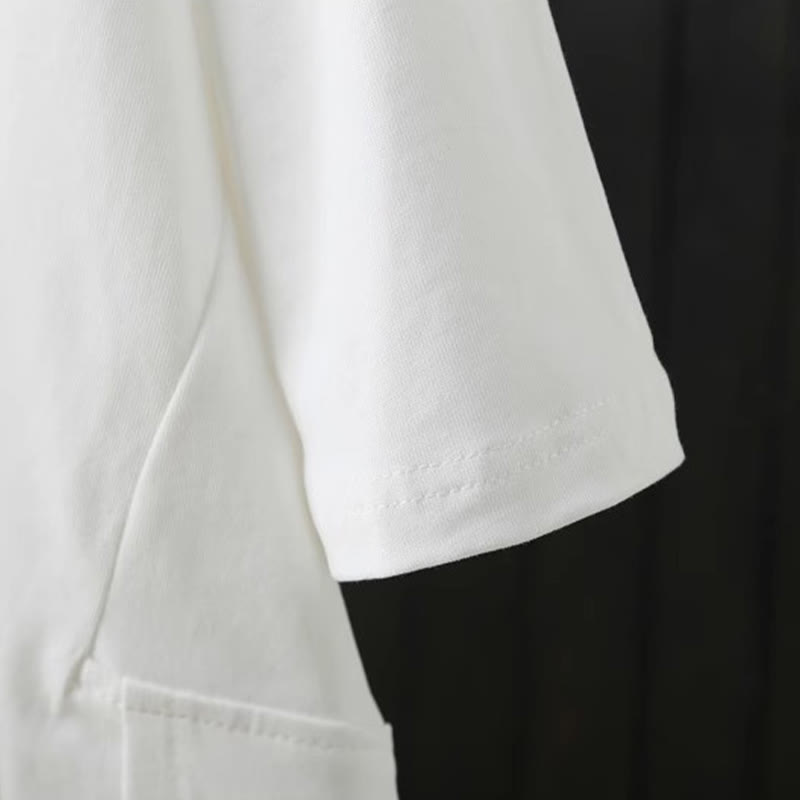 Casual Loose Summer Plain Crew Neck Women's Cotton Short Sleeve T-shirt