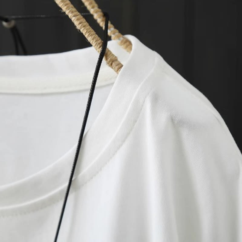 Casual Loose Summer Plain Crew Neck Women's Cotton Short Sleeve T-shirt