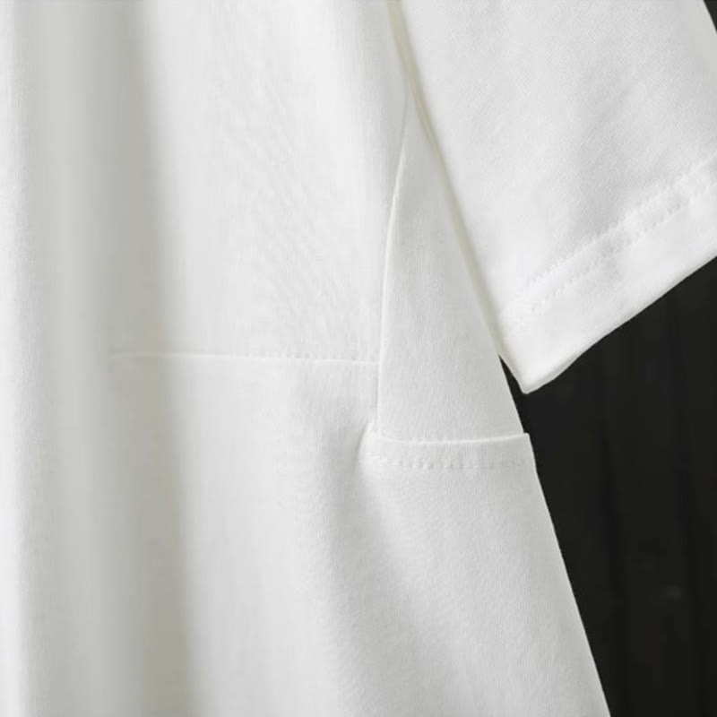 Casual Loose Summer Plain Crew Neck Women's Cotton Short Sleeve T-shirt