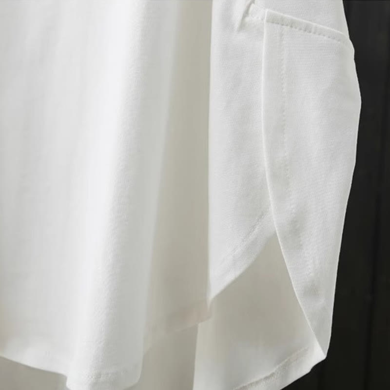 Casual Loose Summer Plain Crew Neck Women's Cotton Short Sleeve T-shirt