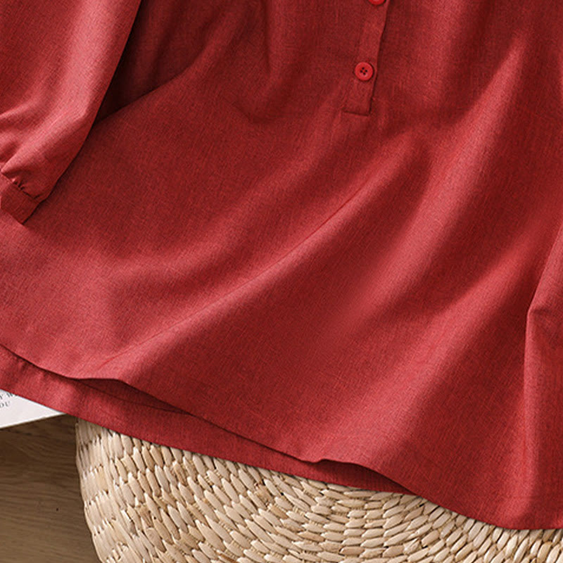 Cotton Linen 3/4 Sleeve Mindful Grounding Shirt