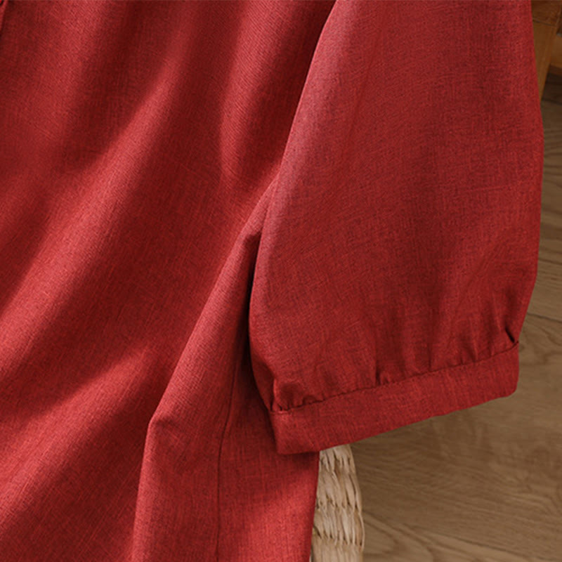 Cotton Linen 3/4 Sleeve Mindful Grounding Shirt