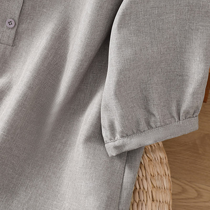 Cotton Linen 3/4 Sleeve Mindful Grounding Shirt