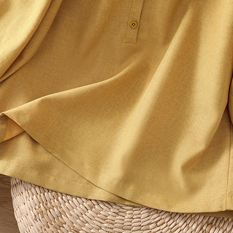 Cotton Linen 3/4 Sleeve Mindful Grounding Shirt