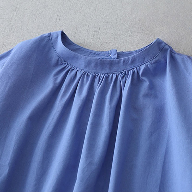 Tactile Cotton Linen Minimalist Daily Grounding Midi Dress