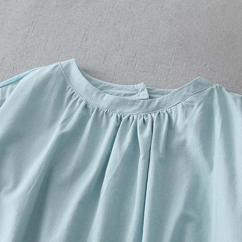 Tactile Cotton Linen Minimalist Daily Grounding Midi Dress