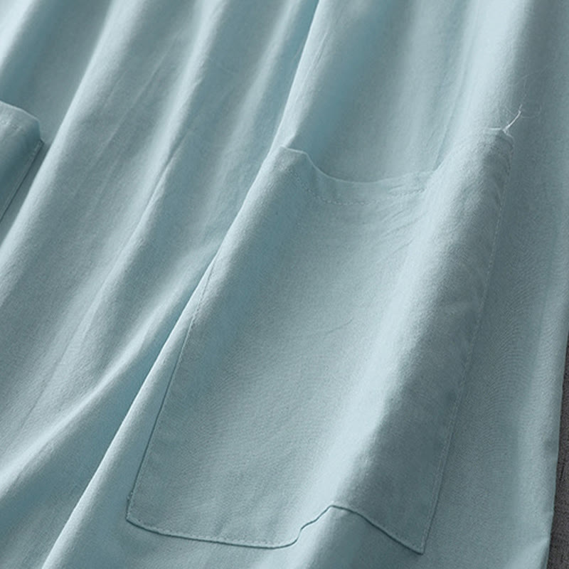 Tactile Cotton Linen Minimalist Daily Grounding Midi Dress