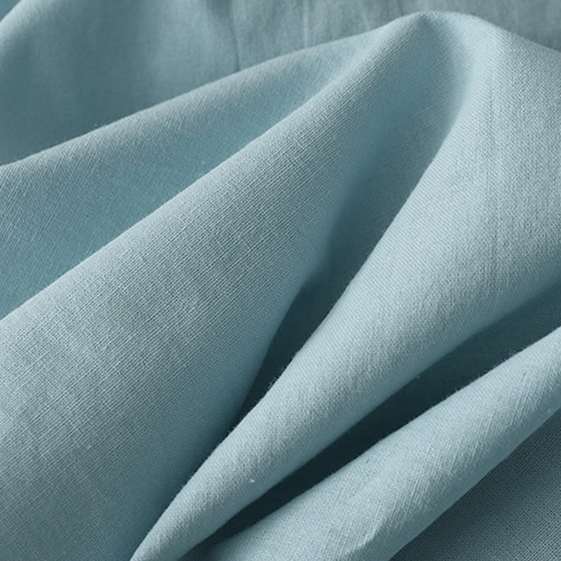Tactile Cotton Linen Minimalist Daily Grounding Midi Dress