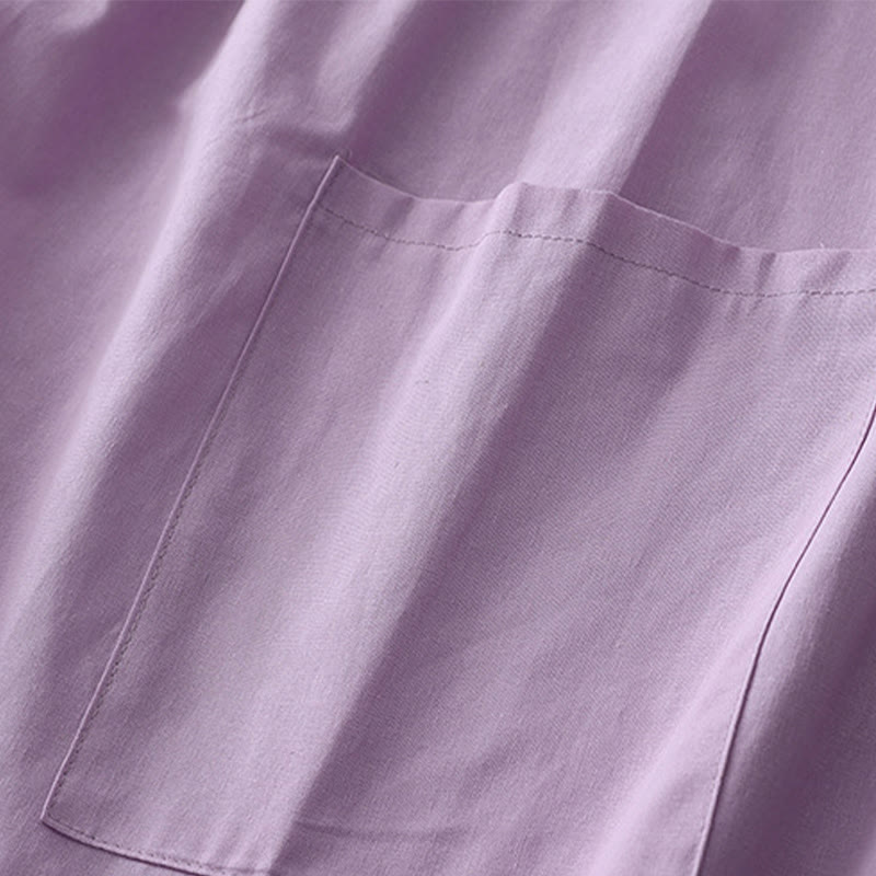 Tactile Cotton Linen Minimalist Daily Grounding Midi Dress