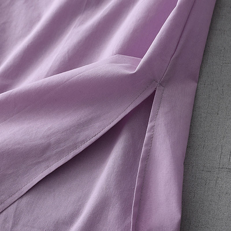 Tactile Cotton Linen Minimalist Daily Grounding Midi Dress