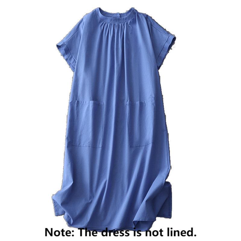 Tactile Cotton Linen Minimalist Daily Grounding Midi Dress