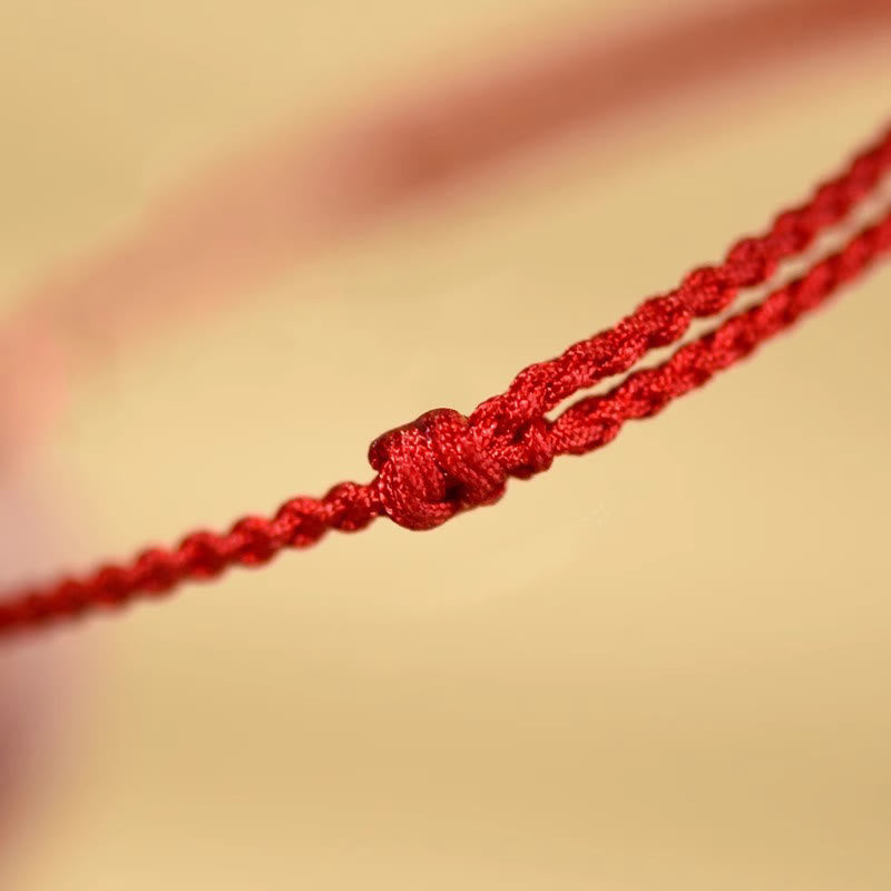 Cinnabar Beads Peach Wood Blessing String Bracelet