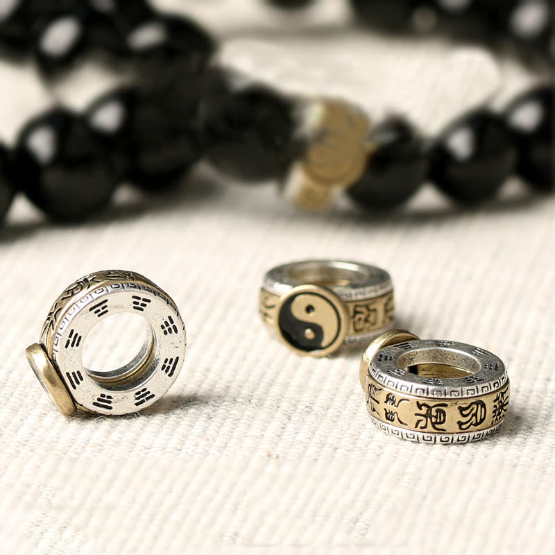 Black Obsidian Yin Yang Nine-Character Mantra Fulfilment Bracelet