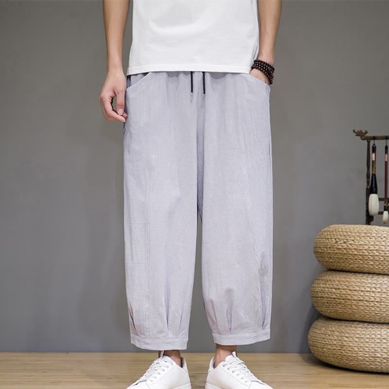 Breathable Cotton Cropped Meditation Harem Pants