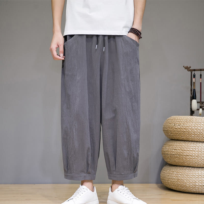 Breathable Cotton Cropped Meditation Harem Pants