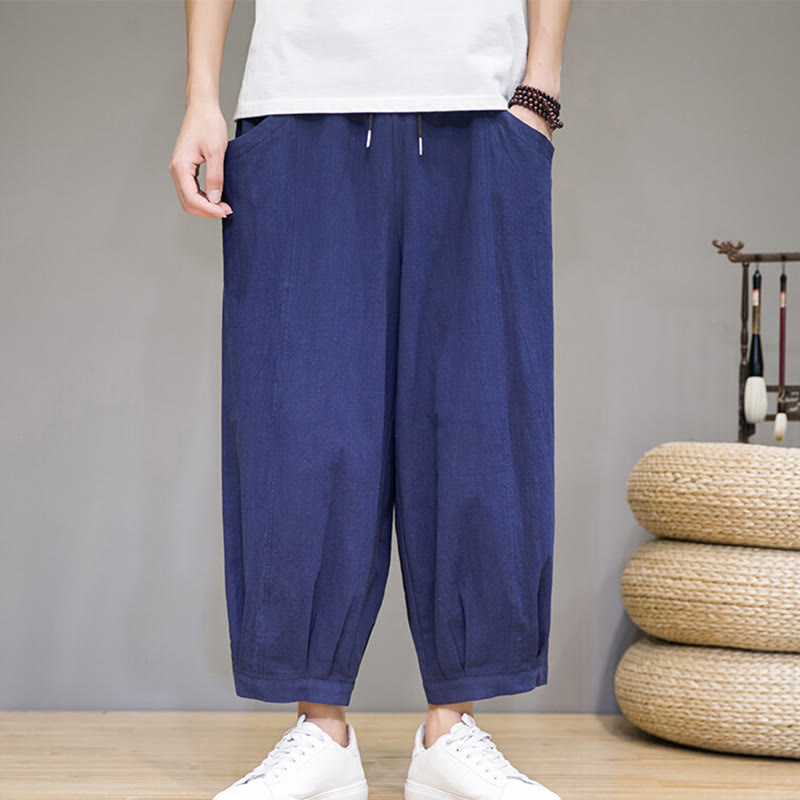 Breathable Cotton Cropped Meditation Harem Pants