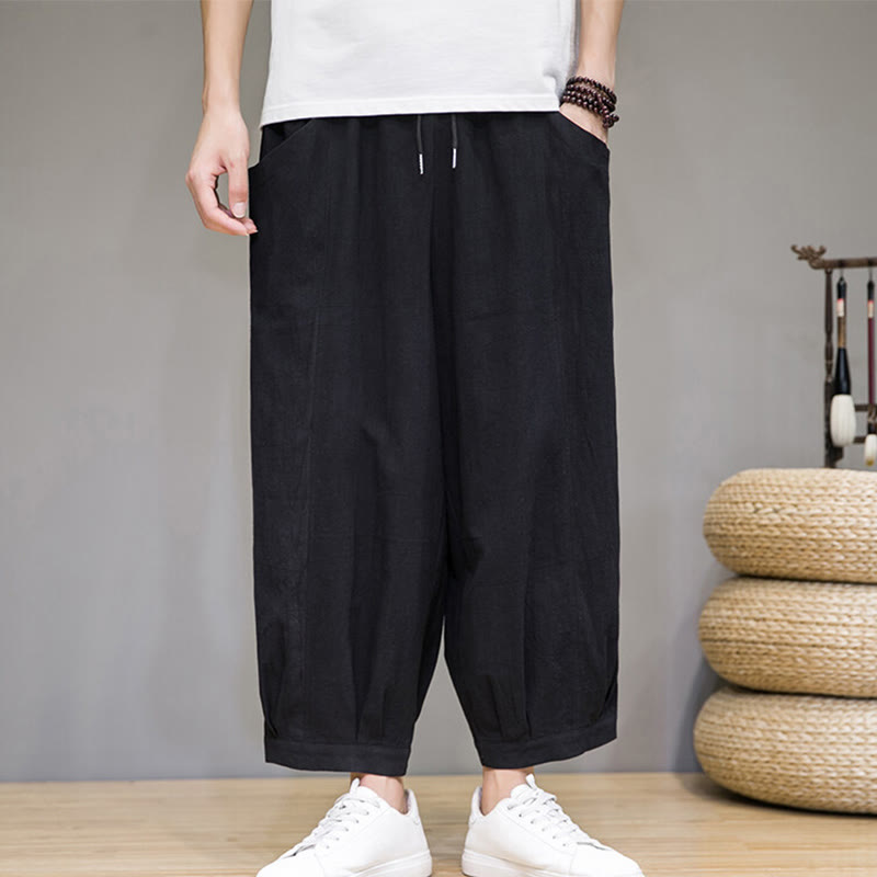Breathable Cotton Cropped Meditation Harem Pants