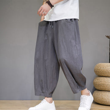 Breathable Cotton Cropped Meditation Harem Pants
