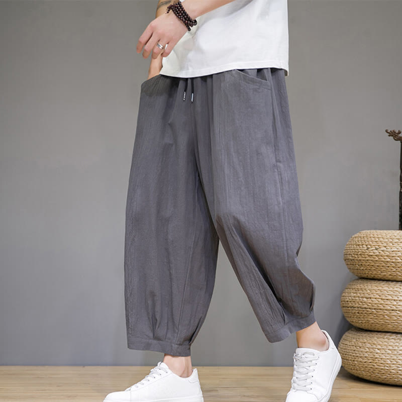 Breathable Cotton Cropped Meditation Harem Pants