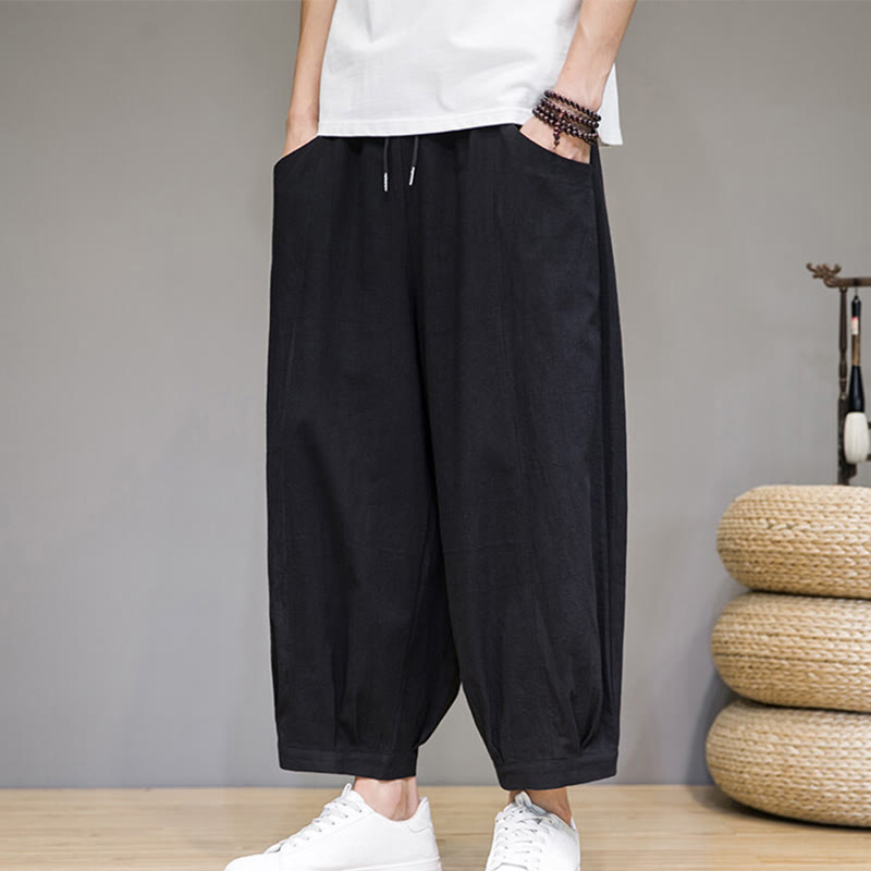 Breathable Cotton Cropped Meditation Harem Pants