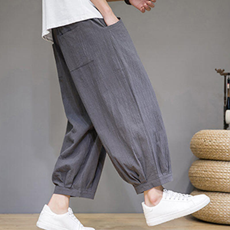 Breathable Cotton Cropped Meditation Harem Pants