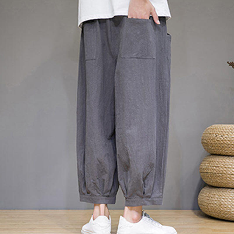 Breathable Cotton Cropped Meditation Harem Pants