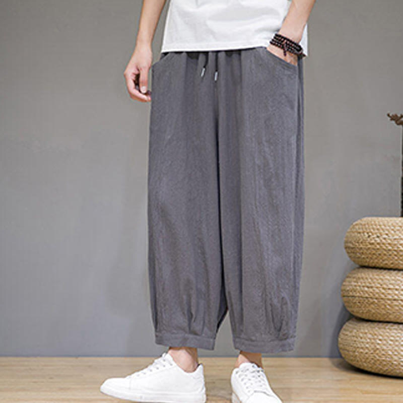 Breathable Cotton Cropped Meditation Harem Pants