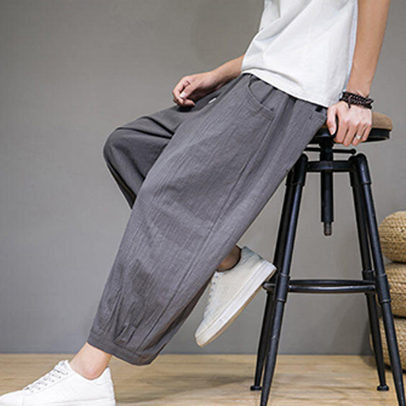 Breathable Cotton Cropped Meditation Harem Pants