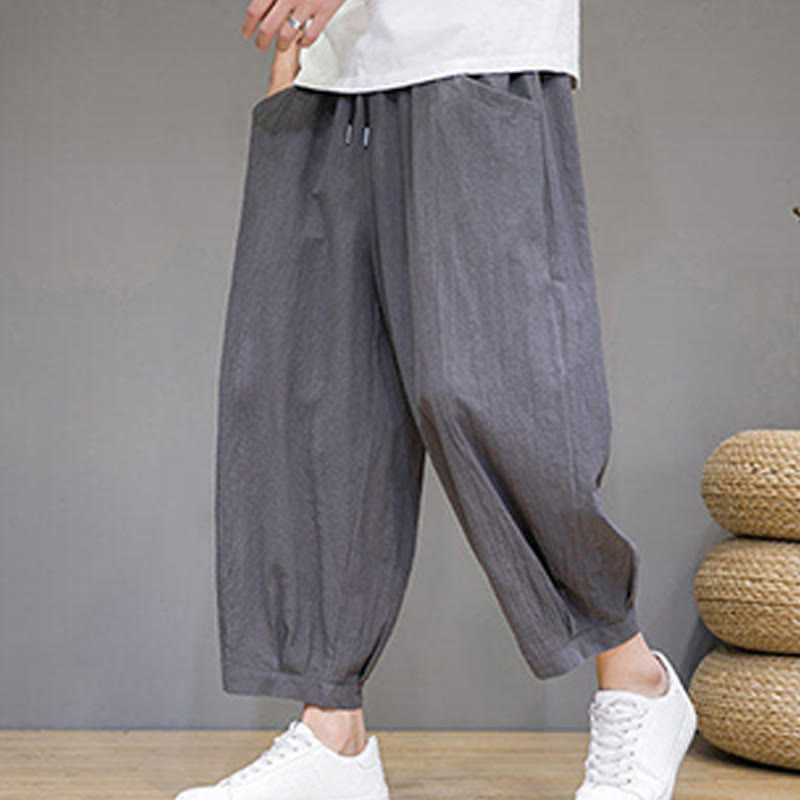 Breathable Cotton Cropped Meditation Harem Pants
