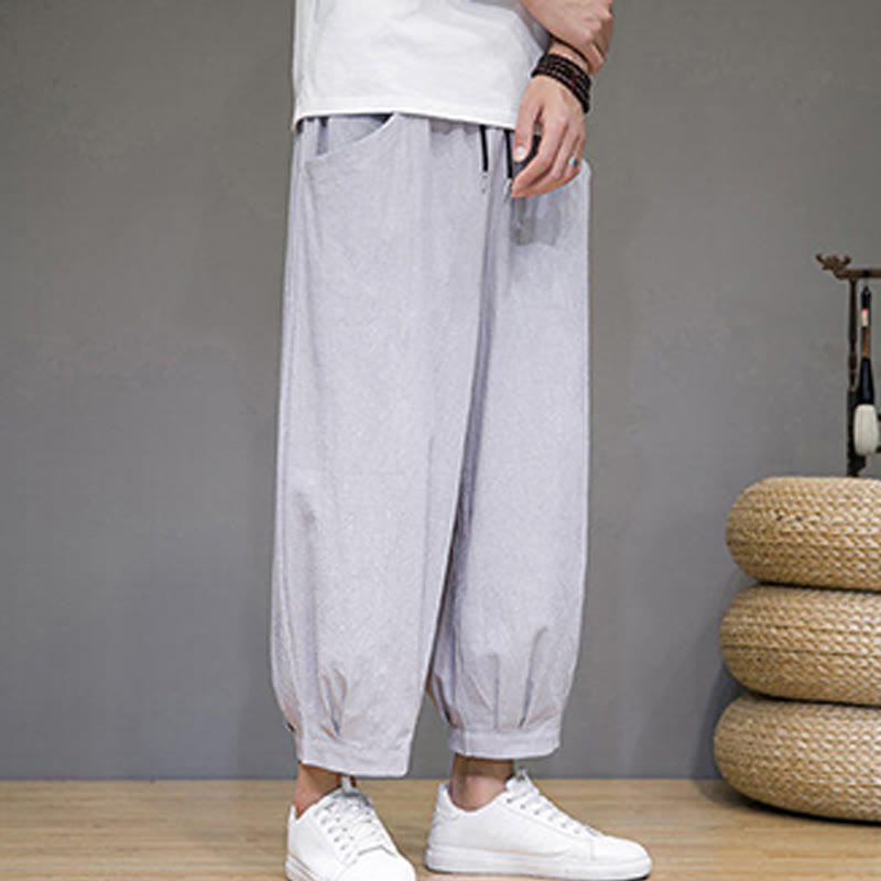 Breathable Cotton Cropped Meditation Harem Pants