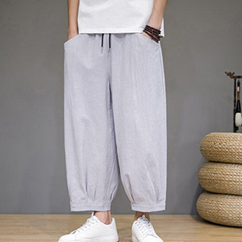 Breathable Cotton Cropped Meditation Harem Pants