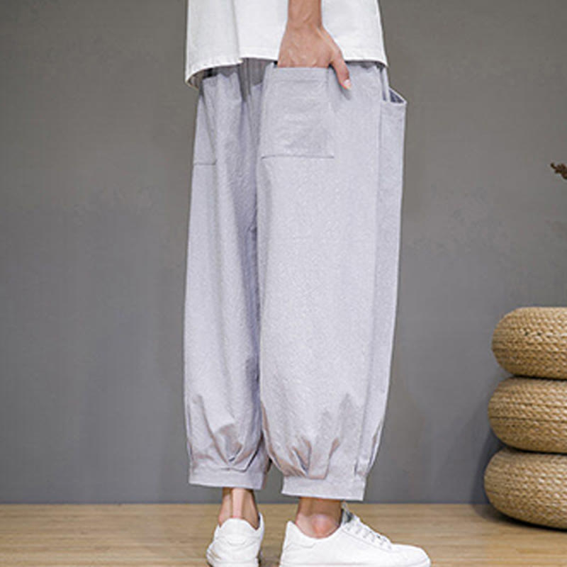 Breathable Cotton Cropped Meditation Harem Pants