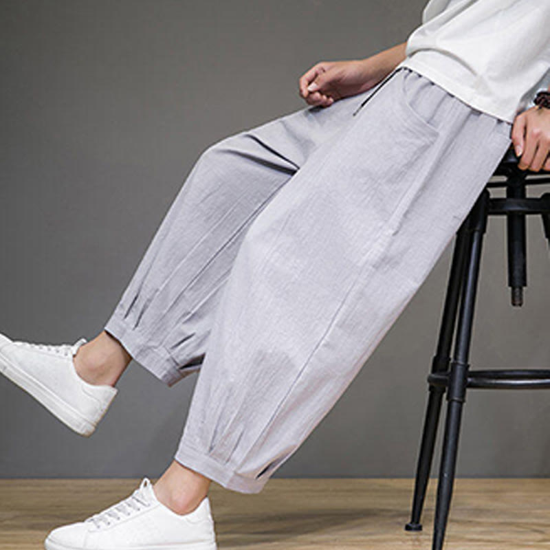 Breathable Cotton Cropped Meditation Harem Pants