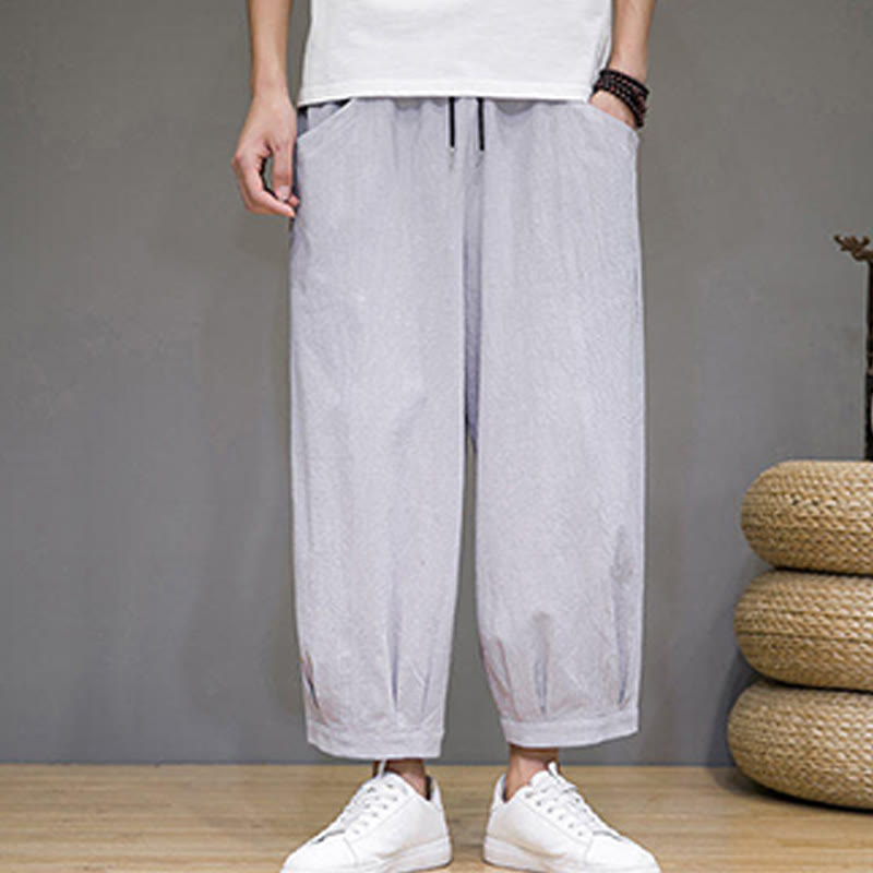 Breathable Cotton Cropped Meditation Harem Pants