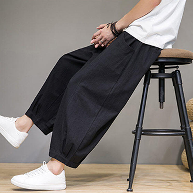 Breathable Cotton Cropped Meditation Harem Pants
